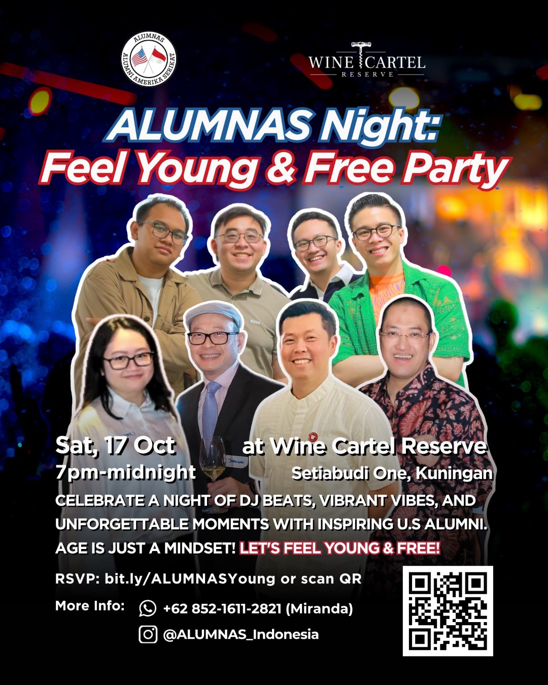 ALUMNAS Night: Feel Young & Free Party invitation — 17 October, Wine Cartel Reserve
