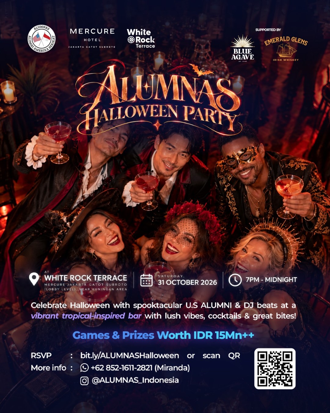 ALUMNAS Halloween Party invitation — 31 October, White Rock Terrace Mercure Gatot Subroto
